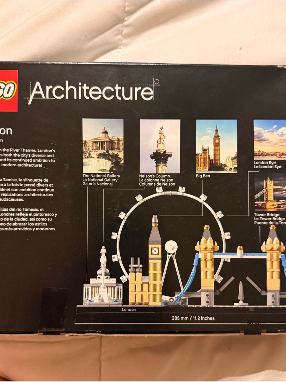 Lego Architecture London Skyline in Black with Gold and Blue Details